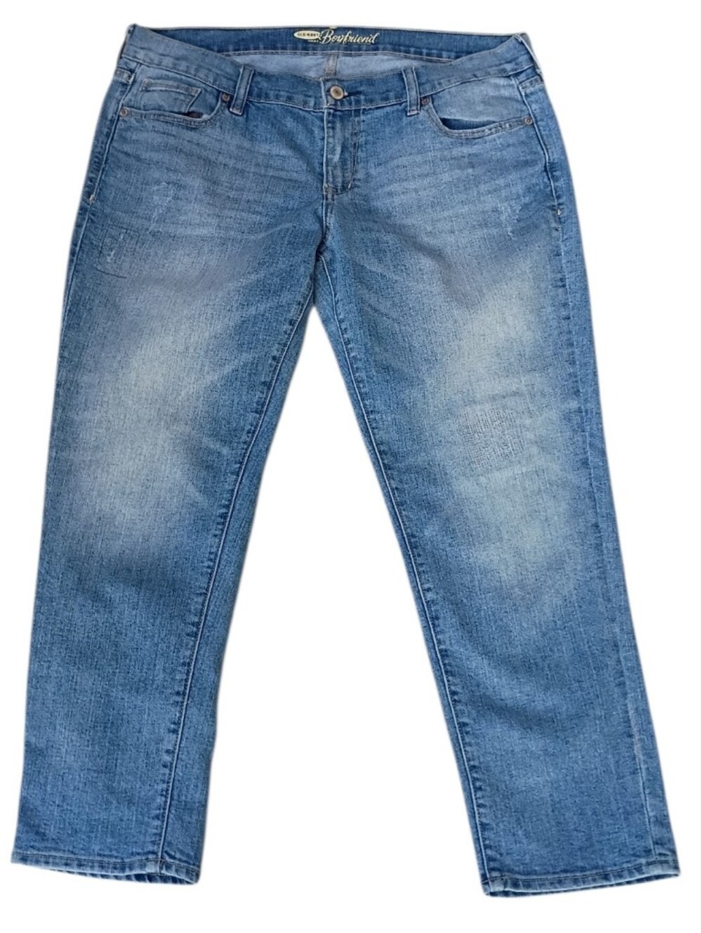 Old Navy boyfriend jeans patched distressing sz 10